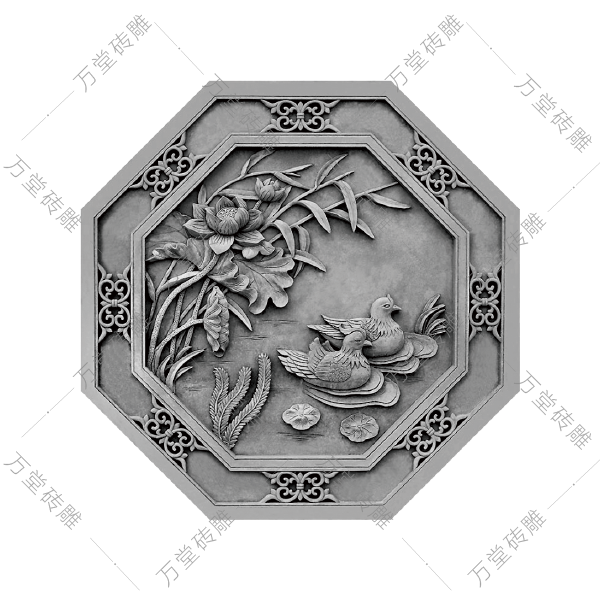 鴛鴦戲荷